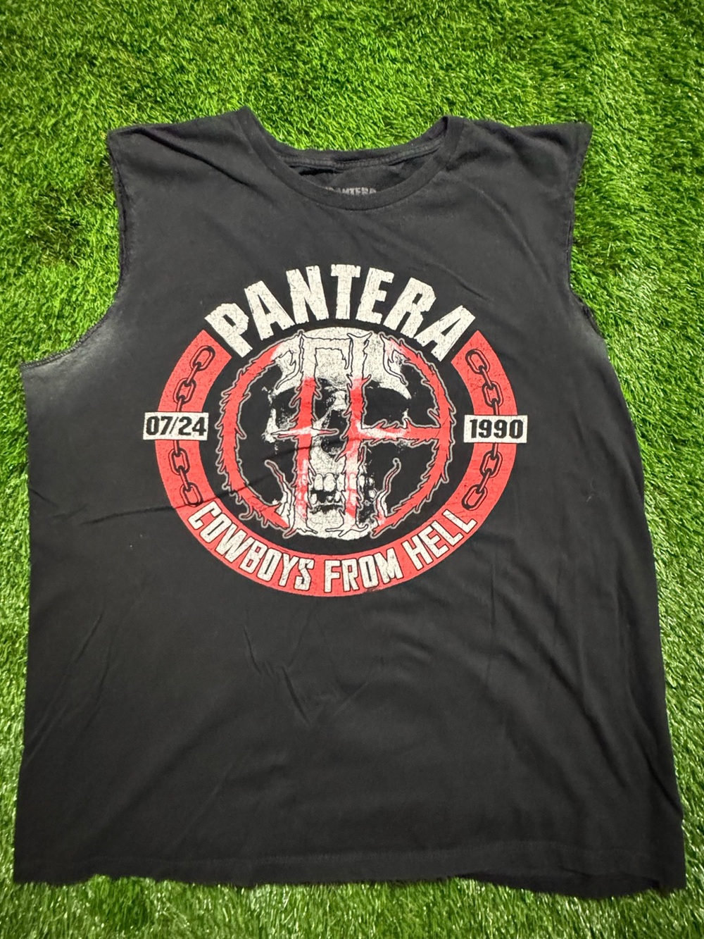 Pantera Cowboys From Hell Sleeveless Cut Off Shirt XL Grunge Metal Band Tee